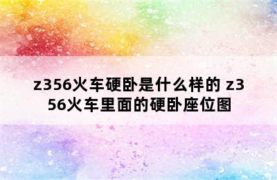 z356火车硬卧是什么样的 z356火车里面的硬卧座位图